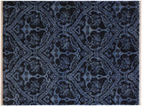 Contemporary Nabila Blue/ Green Wool&Silk Rug - 3'11'' x 5'8''