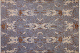 Modern Ziegler Antonett Blue Ivory Hand-Knotted Wool Rug - 8'10'' x 11'8''