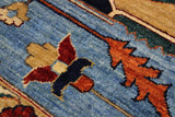 handmade Geometric Kafkaz Chobi Ziegler Red Blue Hand Knotted RECTANGLE 100% WOOL area rug 12 x 14