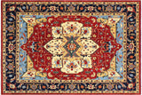 handmade Geometric Kafkaz Chobi Ziegler Red Blue Hand Knotted RECTANGLE 100% WOOL area rug 12 x 14