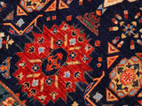 handmade Geometric Mamluk Blue Red Hand Knotted RECTANGLE 100% WOOL area rug 9x12