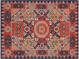 Southwestern Mamluk Antonio Blue/Rust Wool Rug - 9'0'' x 11'10''