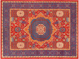 Bohemian Tribal Mamluk Antony Red/Blue Wool Rug - 10'3'' x 13'11''
