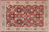 Oriental Ziegler Verna Red Blue Hand-Knotted Wool Rug - 10'2'' x 14'9''