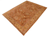 handmade Traditional Antique Brown Gold Hand Knotted RECTANGLE 100% WOOL area rug 10x14