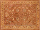 Antique Lavastone Low-Pile Beulah Brown/Gold Wool Rug - 9'11'' x 13'11''