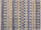 Eclectic Moroccan Arnetta Ivory/Blue Wool Rug - 8'10'' x 12'1''