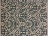Modern Nabila Grey/Ivory Wool&Silk Rug - 4'0'' x 5'11''
