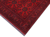 handmade Tribal Biljik Khal Muhammadi Red Blue Hand Knotted RECTANGLE 100% WOOL area rug 5x6