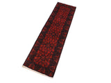 handmade Tribal Biljik Khal Muhammadi Drk. Red Black Hand Knotted RUNNER 100% WOOL Runner 3x10