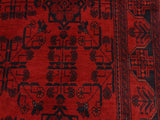 handmade Tribal Biljik Khal Muhammadi Drk. Red Black Hand Knotted RECTANGLE 100% WOOL area rug 4x6