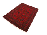 handmade Tribal Biljik Khal Muhammadi Drk. Red Black Hand Knotted RECTANGLE 100% WOOL area rug 6x8