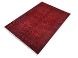 handmade Tribal Biljik Khal Muhammadi Red Blue Hand Knotted RECTANGLE 100% WOOL area rug 6x8