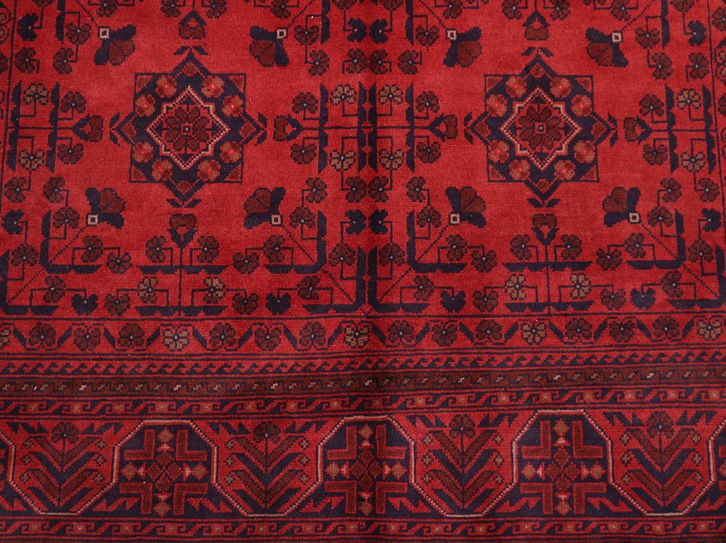 handmade Tribal Biljik Khal Muhammadi Red Blue Hand Knotted RECTANGLE 100% WOOL area rug 6x8
