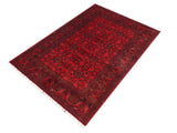 handmade Tribal Biljik Khal Muhammadi Red Black Hand Knotted RECTANGLE 100% WOOL area rug 5x7