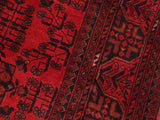 handmade Tribal Biljik Khal Muhammadi Red Black Hand Knotted RECTANGLE 100% WOOL area rug 5x7