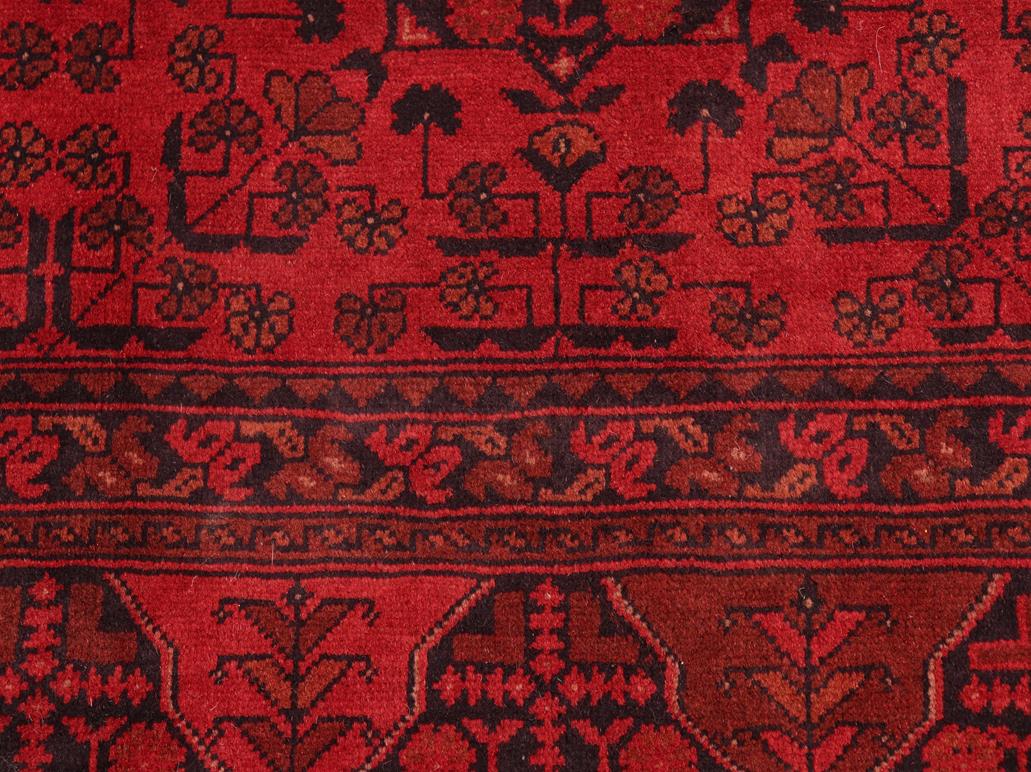 handmade Tribal Biljik Khal Muhammadi Red Black Hand Knotted RECTANGLE 100% WOOL area rug 5x6