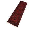 handmade Tribal Biljik Khal Muhammadi Drk. Red Black Hand Knotted RUNNER 100% WOOL Runner 3x10