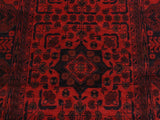 handmade Tribal Biljik Khal Muhammadi Drk. Red Black Hand Knotted RUNNER 100% WOOL Runner 3x10