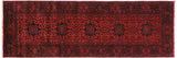 handmade Tribal Biljik Khal Muhammadi Drk. Red Black Hand Knotted RUNNER 100% WOOL Runner 3x10