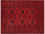 handmade Tribal Biljik Khal Muhammadi Red Black Hand Knotted RECTANGLE 100% WOOL area rug 6x8