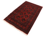 handmade Tribal Biljik Khal Muhammadi Drk. Red Black Hand Knotted RECTANGLE 100% WOOL area rug 4x7