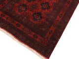 handmade Tribal Biljik Khal Muhammadi Drk. Red Black Hand Knotted RECTANGLE 100% WOOL area rug 4x7