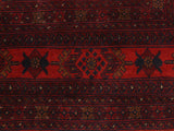 handmade Tribal Biljik Khal Muhammadi Drk. Red Black Hand Knotted RECTANGLE 100% WOOL area rug 4x7