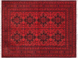 handmade Tribal Biljik Khal Muhammadi Red Blue Hand Knotted RECTANGLE 100% WOOL area rug 6x8