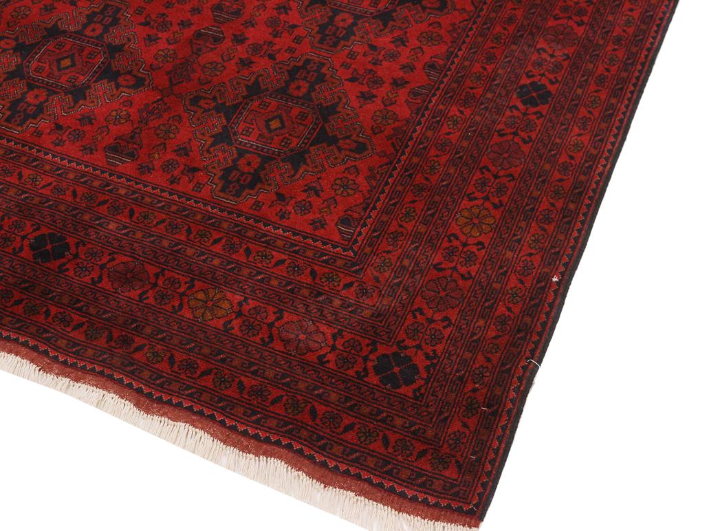 handmade Tribal Biljik Khal Muhammadi Drk. Red Black Hand Knotted RECTANGLE 100% WOOL area rug 6x8