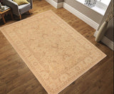 handmade Traditional Kafkaz Chobi Ziegler Tan Beige Hand Knotted RECTANGLE 100% WOOL area rug 10 x 14