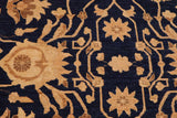 handmade Traditional Kafkaz Chobi Ziegler Blue Brown Hand Knotted RECTANGLE 100% WOOL area rug 10 x 13