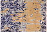 Contemporary Ziegler Berniece Blue Beige Wool&Silk Rug - 7'10'' x 10'2''