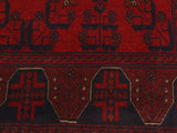 handmade Tribal Biljik Khal Muhammadi Drk. Red Black Hand Knotted RECTANGLE 100% WOOL area rug 4x6