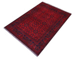 handmade Tribal Biljik Khal Muhammadi Red Blue Hand Knotted RECTANGLE 100% WOOL area rug 5x6