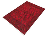 handmade Tribal Biljik Khal Muhammadi Red Black Hand Knotted RECTANGLE 100% WOOL area rug 5x6