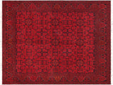 handmade Tribal Biljik Khal Muhammadi Red Black Hand Knotted RECTANGLE 100% WOOL area rug 5x6