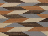 handmade Geometric Kilim Ivory Gray Hand-Woven RECTANGLE 100% WOOL area rug 5x7