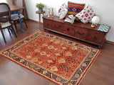 handmade Transitional Kafkaz Chobi Ziegler Red Blue Hand Knotted RECTANGLE 100% WOOL area rug 10 x 14