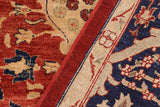 handmade Transitional Kafkaz Chobi Ziegler Red Blue Hand Knotted RECTANGLE 100% WOOL area rug 10 x 14