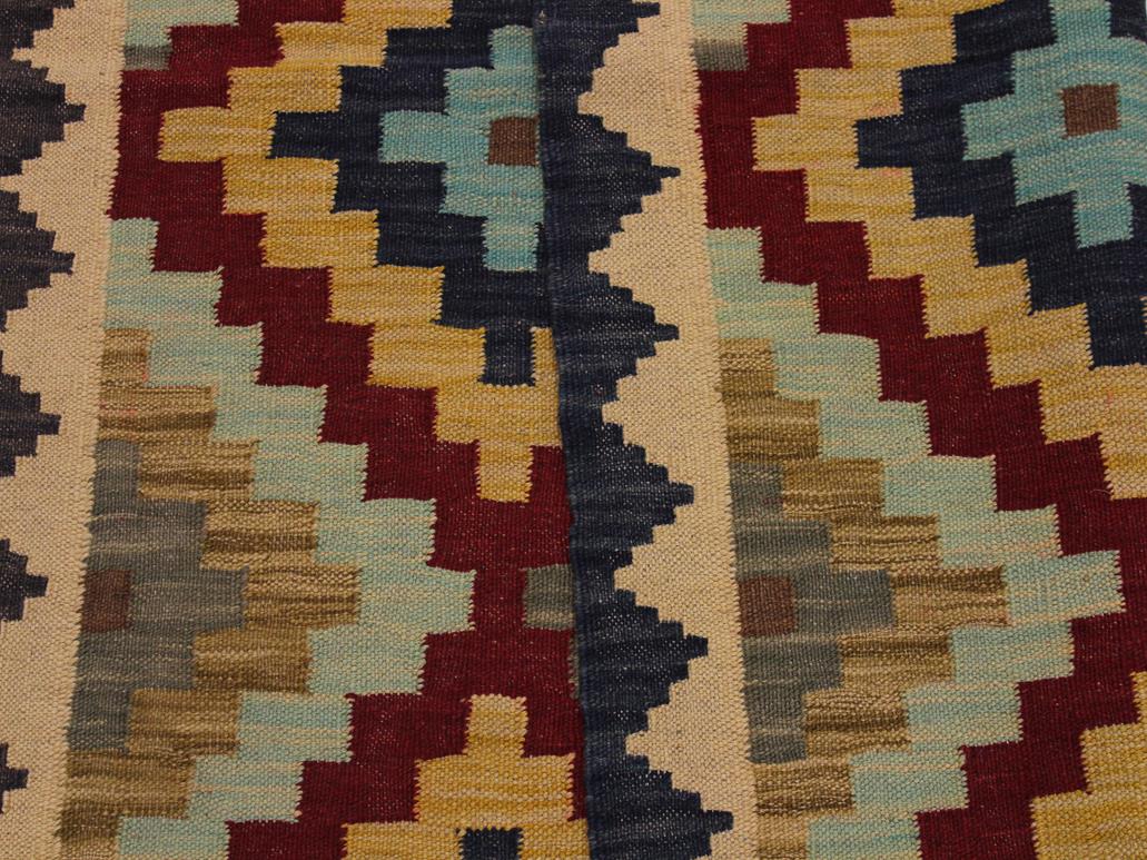 handmade Geometric Kilim Brown Tan Hand-Woven RECTANGLE 100% WOOL area rug 3x5