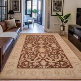 handmade Traditional Kafkaz Chobi Ziegler Dark Brwon Tan Hand Knotted RECTANGLE 100% WOOL area rug 10 x 15