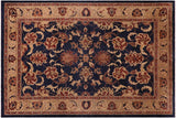 Shabby Chic Ziegler Marianne Blue Tan Hand-Knotted Wool Rug - 10'0'' x 14'0''