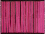Tribal Turkish Kilim Brandon Pink/Purple Wool Rug - 4'11'' x 6'8''