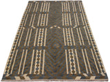 handmade Geometric Kilim Ivory Gray Hand-Woven RECTANGLE 100% WOOL area rug 7x10
