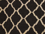 handmade Geometric Kilim Black Ivory Hand-Woven RECTANGLE 100% WOOL area rug 7x10