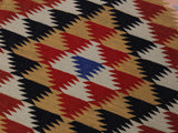 handmade Geometric Kilim Pink Rust Hand-Woven RECTANGLE 100% WOOL area rug 5x7