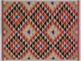 Navaho Turkish Kilim Buddy Pink/Rust Wool Rug - 4'6'' x 6'6''