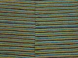 handmade Geometric Kilim Green Blue Hand-Woven RECTANGLE 100% WOOL area rug 4x5