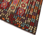 handmade Geometric Kilim Chocolate Rust Hand-Woven RECTANGLE 100% WOOL area rug 8x10